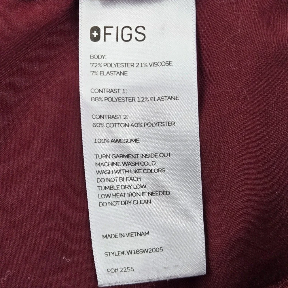 FIGS Women Scrub Pants XXL Burgundy Red Zamora Jogger 28